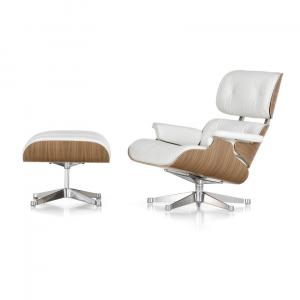 Lounge Chair & Ottoman bianca - design Charles & Ray Eames - Vi